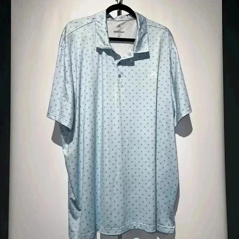 Adidas Golf Polo Performance Shirt 2XL Blue for Men / Logo Print
